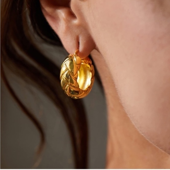 GOLD 18k Gold Plated Chunky Earrings - Picture 1 of 3
